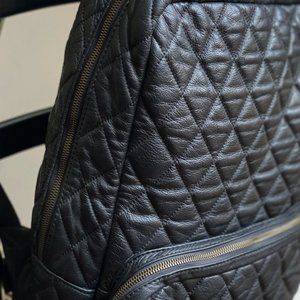 Black Quilted Leather Backpack